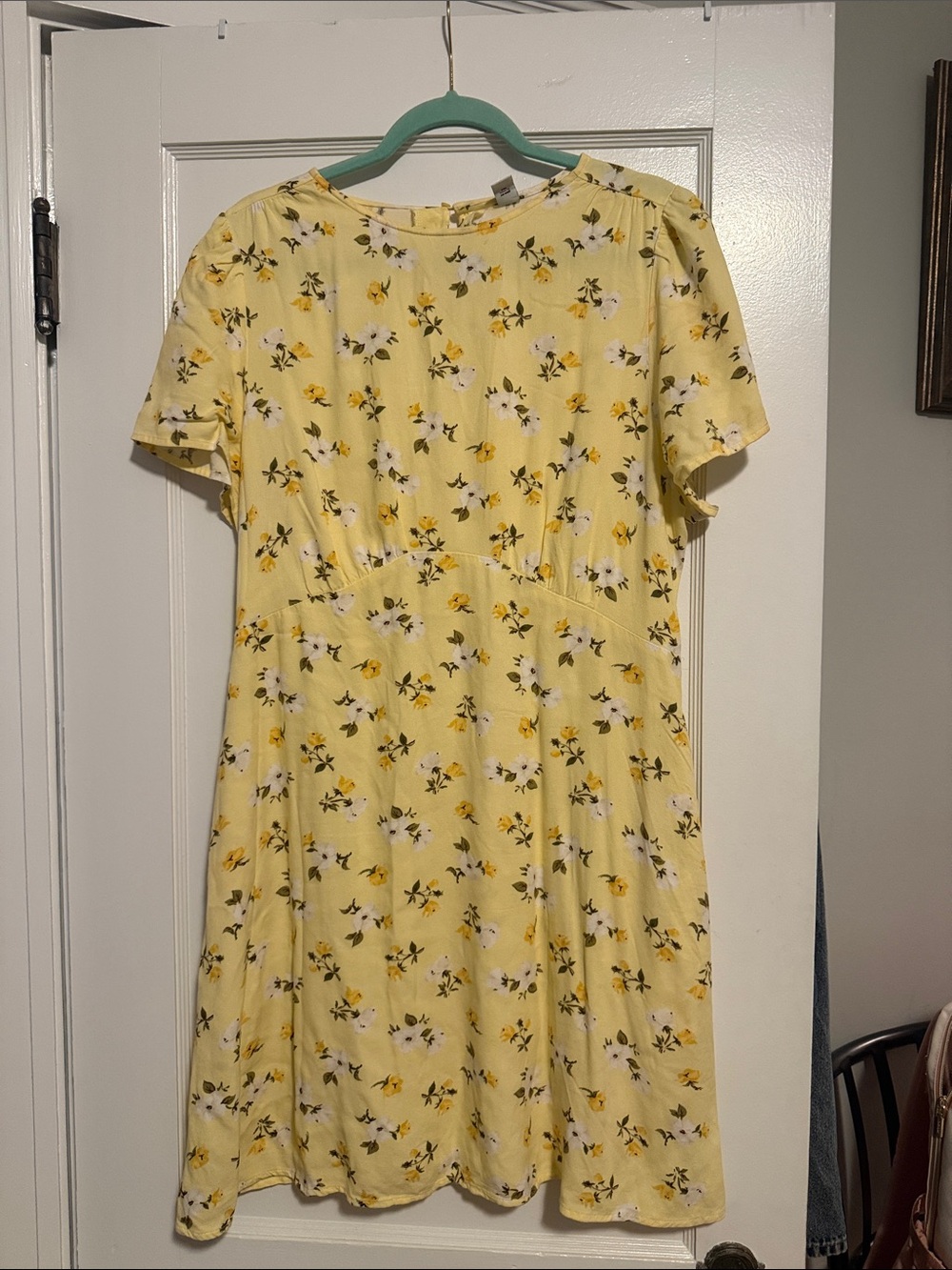 Old Navy Yellow Floral Short-Sleeve Dress